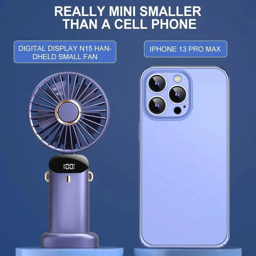 Portable Handheld Folding Fan – Foldable Personal Fan with Adjustable Speed