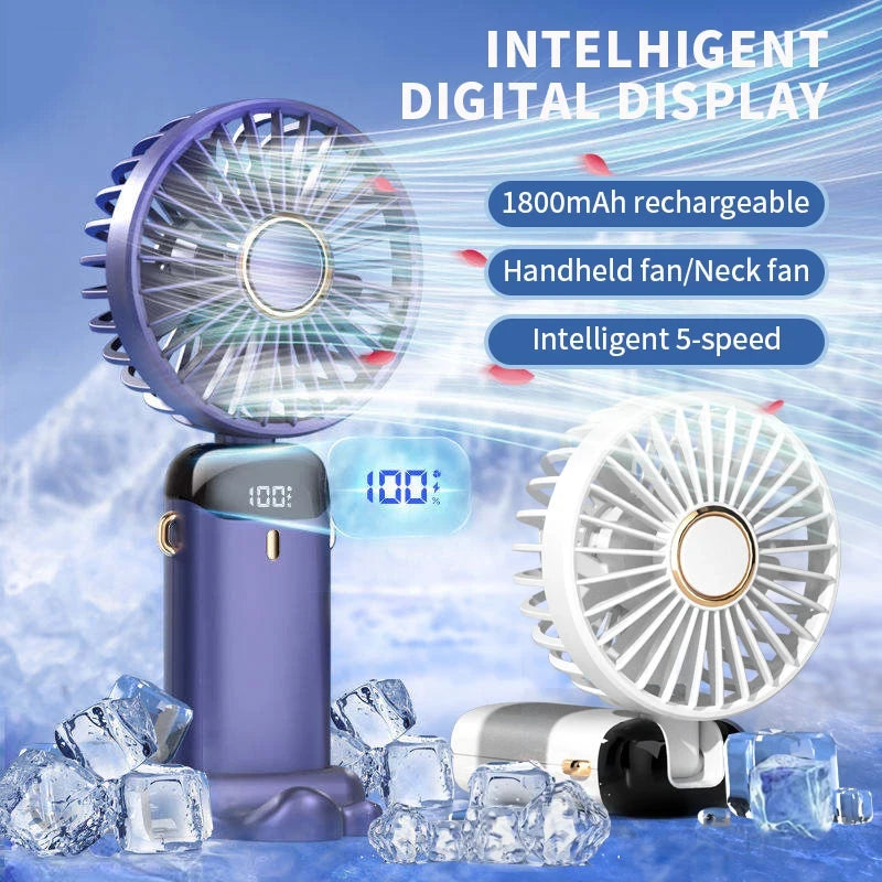 Portable Handheld Folding Fan – Foldable Personal Fan with Adjustable Speed