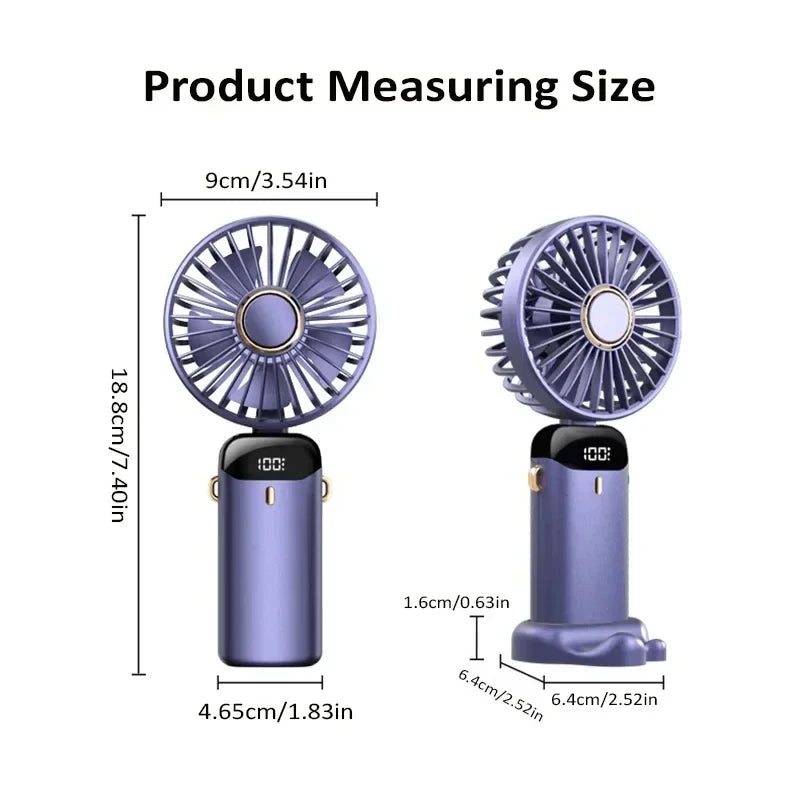 Portable Handheld Folding Fan – Foldable Personal Fan with Adjustable Speed