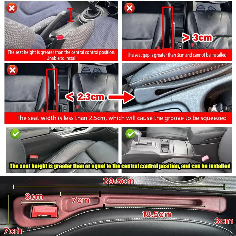 Car Seat Gap Filler Organizer – Universal Console Side Pocket Storage (2-Pack)
